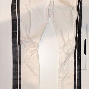 AMIRI White Jeans with Black Accents